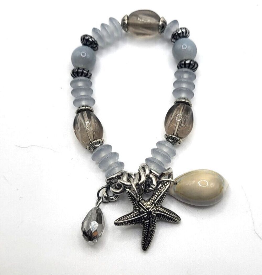 Artisan Beach Cowrie Shell and Starfish Bohemian Bracelet 6.5in